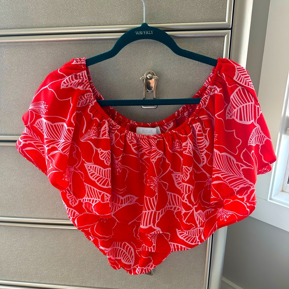 VICI tropical off the shoulder top